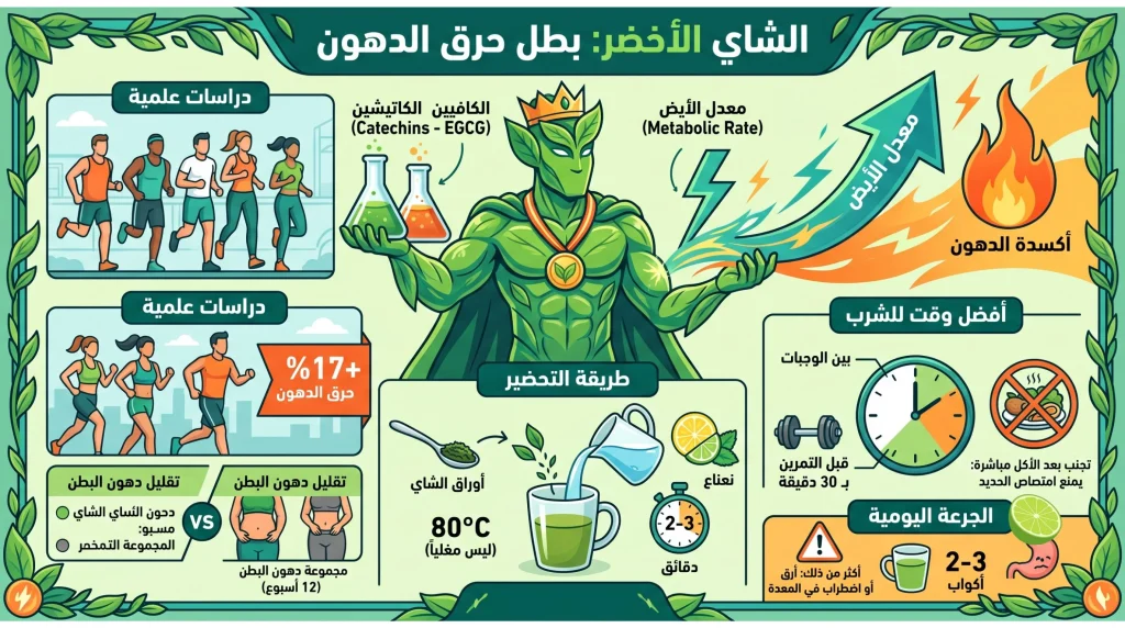 أفضل مشروبات لحرق دهون البطن